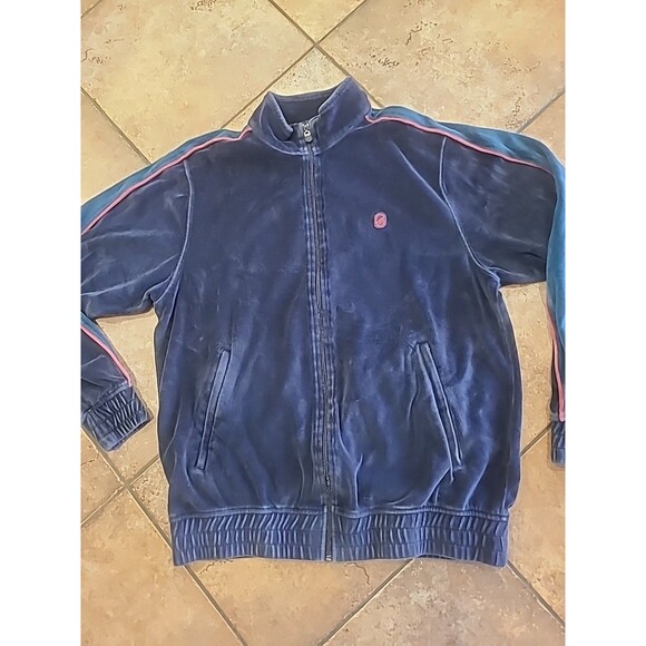 Extracurricular Full Zip Jacket Mens Med Velour Streetwear Casual Preppy - Picture 2 of 7